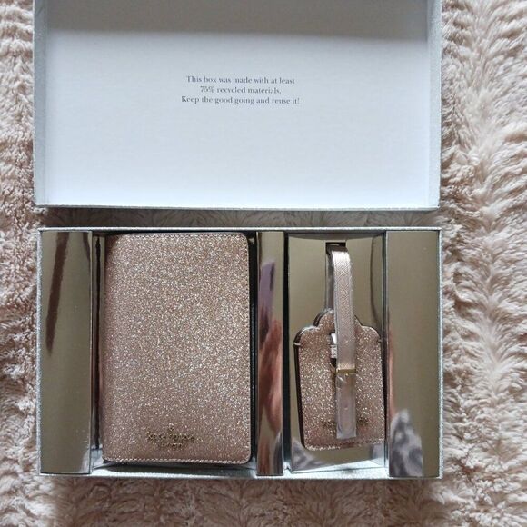 Kate Spade Travel Set Luggage Tag Passport Case Womens Accessories NWT Chic - Picture 2 of 5